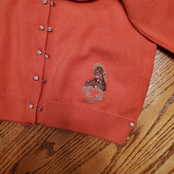 💥💫HOST PICK!💥💫DEAL!Cardigan Cozy Roberta Scarpa orange sexy cardi.size 10 - Picture 9 of 12